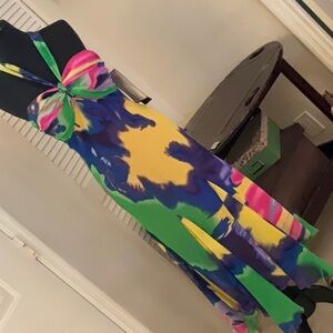 Multicolor Strapless Maxi Dress